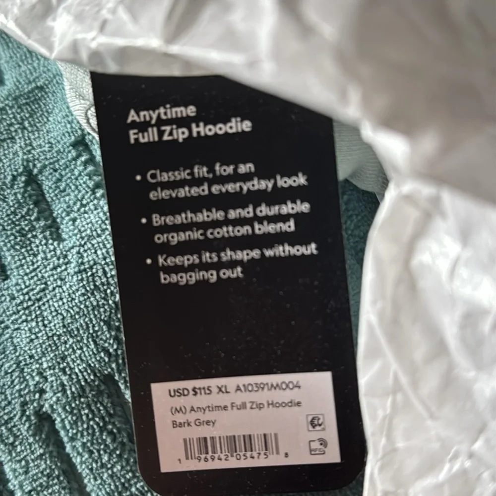 Allbirds anytime full zip hoodie dark grey mens size L new with tags